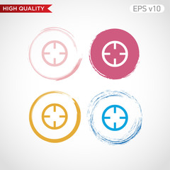 Colored icon or button of target symbol with background
