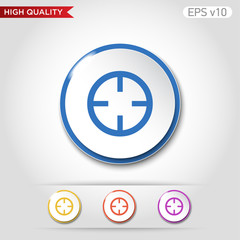 Colored icon or button of target symbol with background