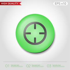 Colored icon or button of target symbol with background