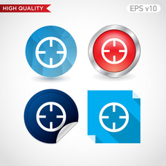 Colored icon or button of target symbol with background