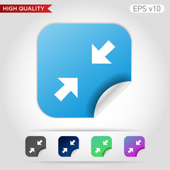 Colored icon or button of arrows symbol with background
