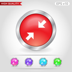Colored icon or button of arrows symbol with background