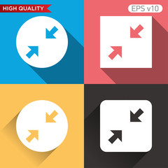Colored icon or button of arrows symbol with background