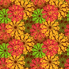 Foto op Plexiglas Seamless pattern. Colorful floral background. Summer colour. Vector illustration © Sergey Bogdanov