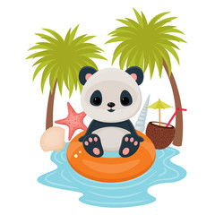 Obraz premium Panda's summer vacations
