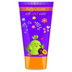 Baby cream tube with kids design