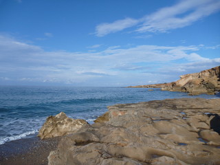 Fototapeta na wymiar rocky shore on akamas peninsula in cyprus