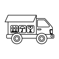 truck delivery vehicle icon vector illustration design