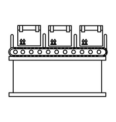 logistic line machine icon vector illustration design