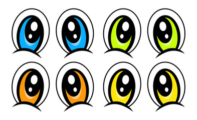 cartoon eyes set vector symbol icon design.