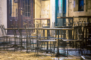 empty cafe in kotor