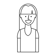 young woman avatar character vector illustration design