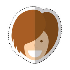 young woman avatar character vector illustration design