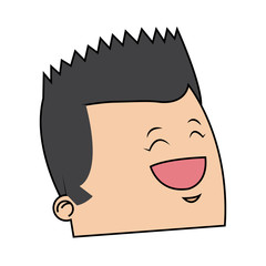 happy man cartoon icon over white background. colorful design. vector illustration