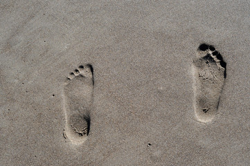 Fototapeta na wymiar Beach footprints