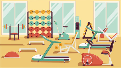 Gym 01 Flat Colorful Illustrations