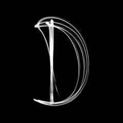 Alphabet written with lamp. Letter D