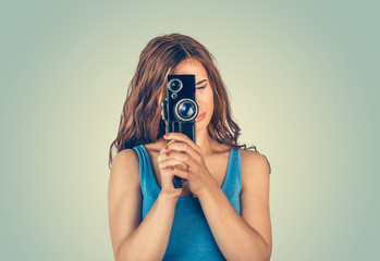 Woman recording