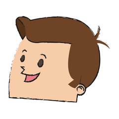 happy man cartoon icon over white background. colorful design. vector illustration