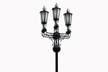 Fototapeta na wymiar Street lighting poles isolated on white background