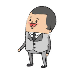 happy businessman cartoon icon over white background. colorful design. vector illustration