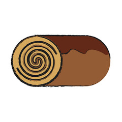 sweet roll icon over white background. bakery products concept. vector illustration