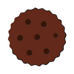 cookie icon over white background. bakery products concept. vector illustration
