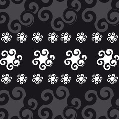 Abstract symbols on black  background