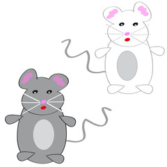 Two mouses on white background