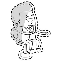 happy businessman cartoon icon over white background. vector illustration