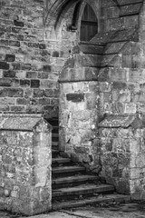 Black and white detail image of Regency period design steps into