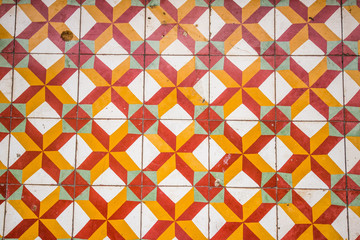 Vintage floor tiles pattern at asian temple