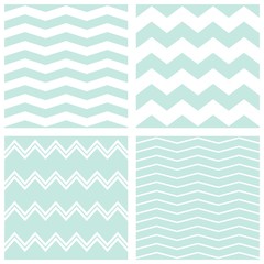 Tile vector chevron pattern set with sailor blue and white zig zag background