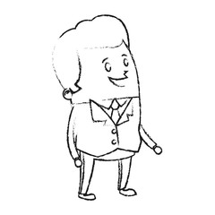 happy businessman cartoon icon over white background. vector illustration