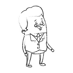 happy businessman cartoon icon over white background. vector illustration