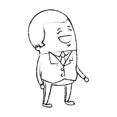 happy businessman cartoon icon over white background. vector illustration