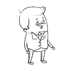 Fototapeta na wymiar happy businessman cartoon icon over white background. vector illustration
