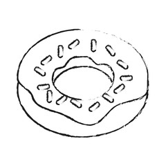 donut icon over white background. bakery products design. vector illustration