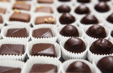 showcase with chocolate