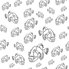 Titan triggerfish pattern, Balistoides viridescens background, drawn with a pencil pattern