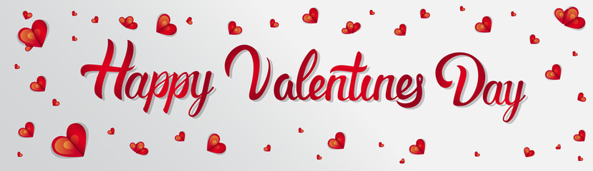 Valentine Day Gift Card Holiday Love Heart Shape Flat Vector Illustration