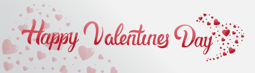 Obraz premium Valentine Day Gift Card Holiday Love Heart Shape Flat Vector Illustration