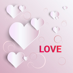 Obraz na płótnie Canvas Valentine Day Gift Card Holiday Love Heart Shape Flat Vector Illustration