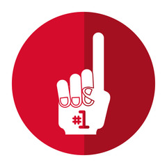 hand fan american football shadow vector illustration eps 10