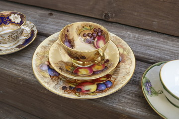 Vintage tea set party from porcelain cups