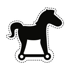 trojan horse silhouette isolated icon vector illustration design