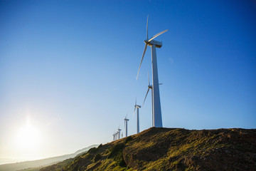 Spanish village landscape with windmills