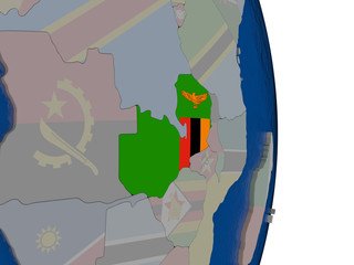Zambia with its flag