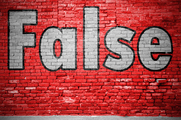 False Ziegelsteinmauer Graffiti