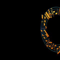 3d illustration of musical notes
